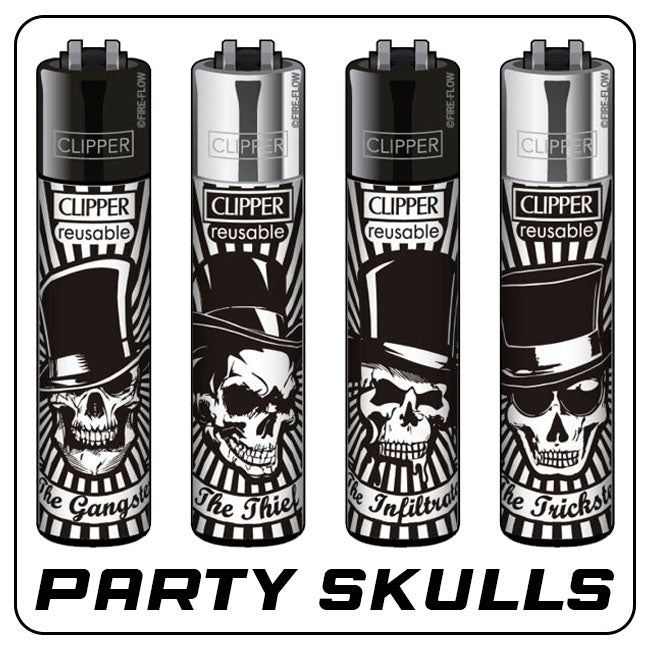 Clipper Feuerzeuge - Party Skulls