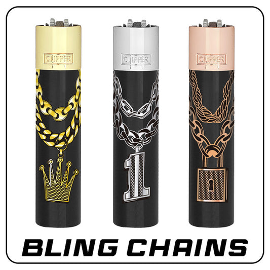 Clipper Metall Feuerzeug: Bling Chains inkl. Geschenkbox