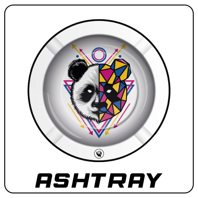 Metal Ashtray - Geometric Animals Panda
