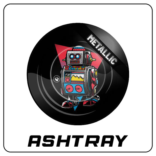 Metal Ashtray - Retro Wave Robots