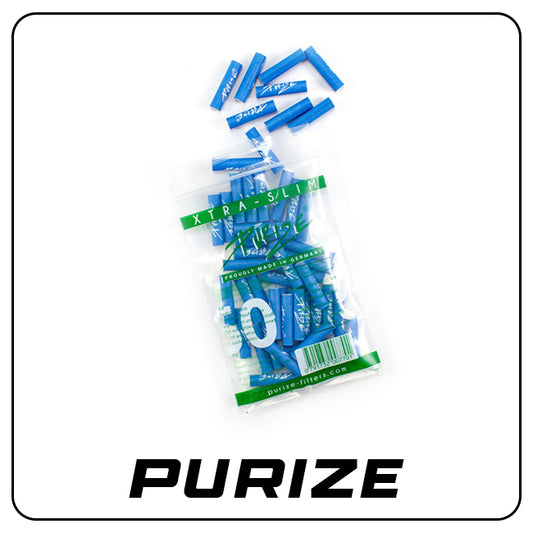 PURIZE Blue Aktivkohlefilter - Xtra Slim Size - 50er Pack