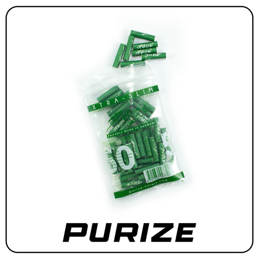PURIZE Green Aktivkohlefilter - Xtra Slim Size - 50er Pack