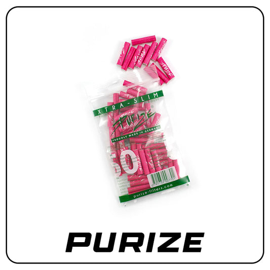 PURIZE Pink Aktivkohlefilter - Xtra Slim Size - 50er Pack
