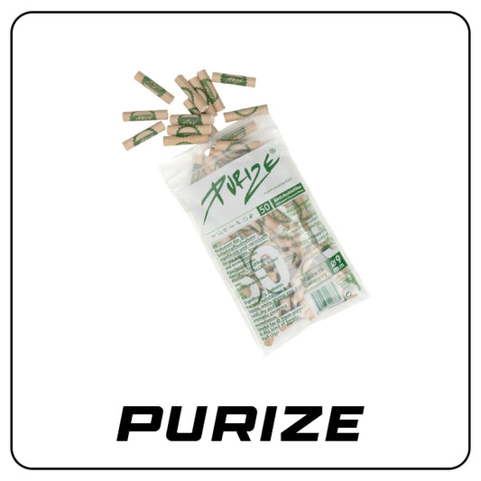 PURIZE Organic Aktivkohlefilter - 9mm Regular Size - 50er Pack