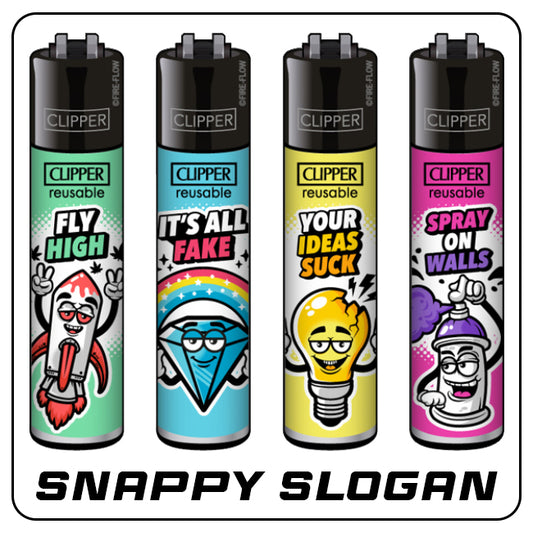 Clipper Feuerzeuge - Snappy Slogan