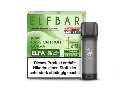ELFBAR ELFA Prefilled Pod - Kiwi Passion Fruit Guava - 20mg - 2er Set