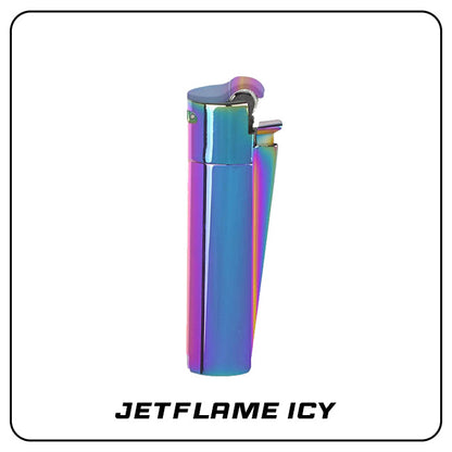Clipper Metal Jetflame Large ICY mit Reibrad, Jet-Flamme [VORVERKAUF]