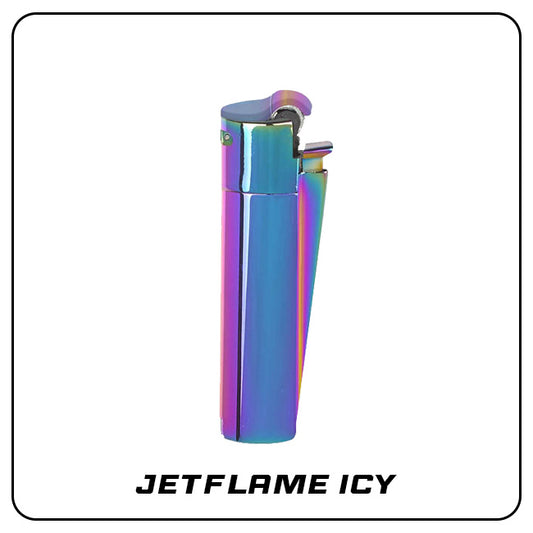 Clipper Metal Jetflame Large ICY mit Reibrad, Jet-Flamme [VORVERKAUF]