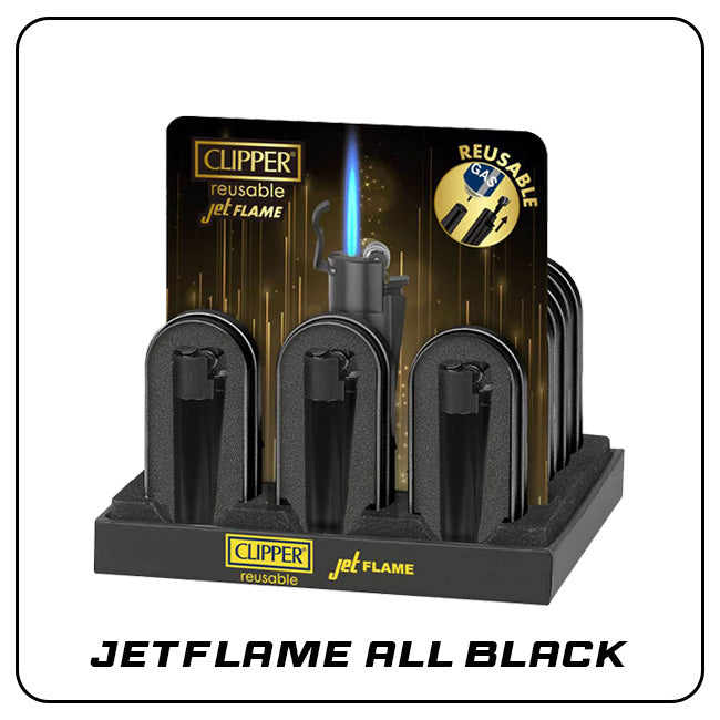 Clipper Metal Jetflame Large ALL BLACK mit Reibrad [VORVERKAUF]