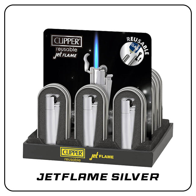 Clipper Metal Jetflame Large SILVER mit Reibrad [VORVERKAUF]