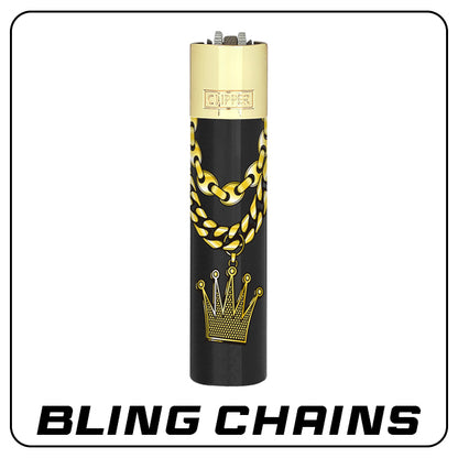 Clipper Metall Feuerzeug: Bling Chains inkl. Geschenkbox