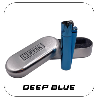 Clipper Metall Feuerzeug: Deep Blue inkl. Geschenkbox