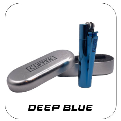 Clipper Metall Feuerzeug: Deep Blue inkl. Geschenkbox