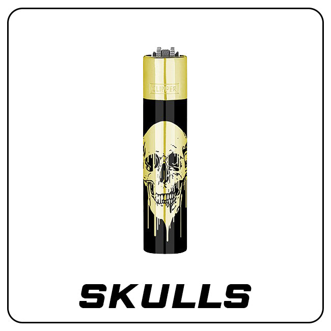 Clipper Metall Feuerzeug: Skulls inkl. Geschenkbox
