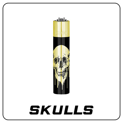 Clipper Metall Feuerzeug: Skulls inkl. Geschenkbox
